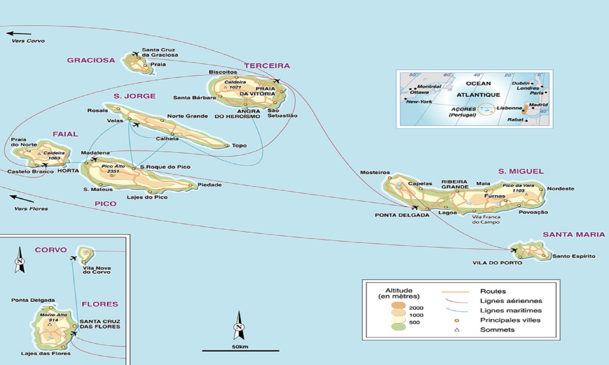 Randonnée à travers 6 îles des Açores, archipel au large du Portugal