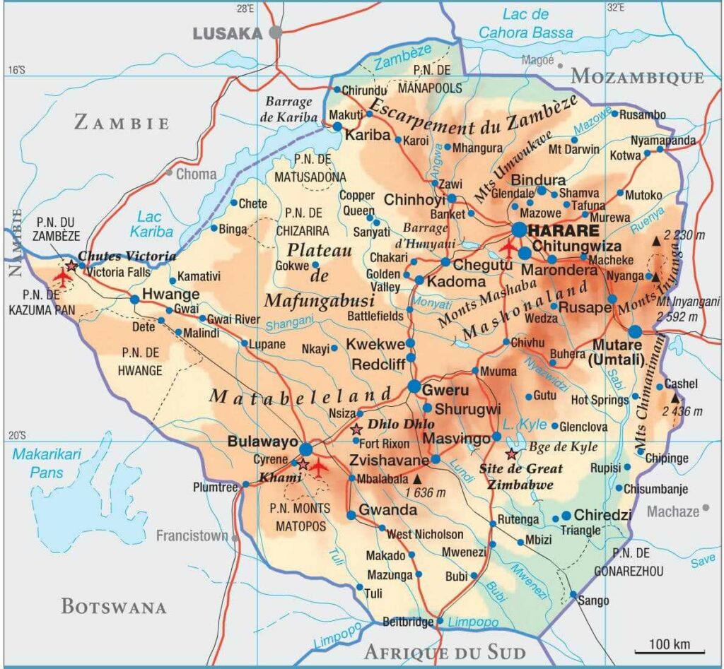 Voyage découverte au Zimbabwe : l’autre Afrique aux trésors méconnus - Carte